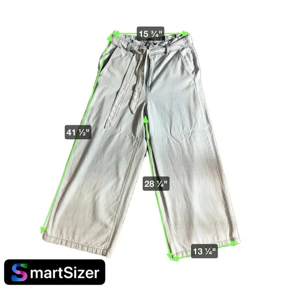 Banana Republic Belted Highrise Wide leg Jeans Size 12 - Picture 2 of 9